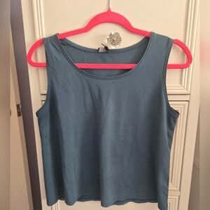 Eileen Fisher Blue Silk Sleeveless Top Size Petite M